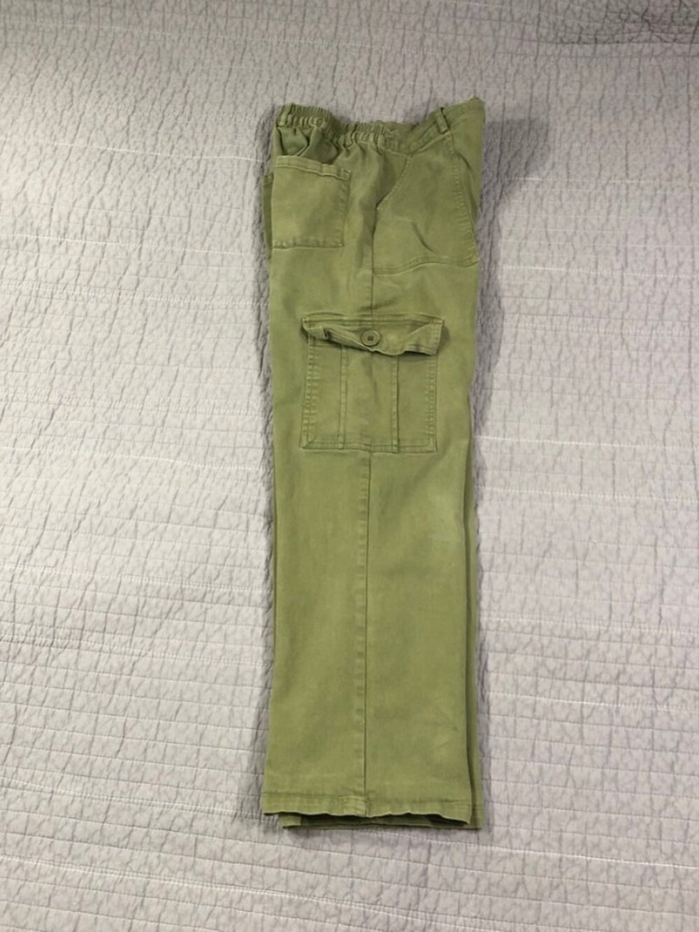 4/$15 Lepunuo Pants Women Medium Olive Green Cargo Utility Army Full Leg - Picture 2 of 16